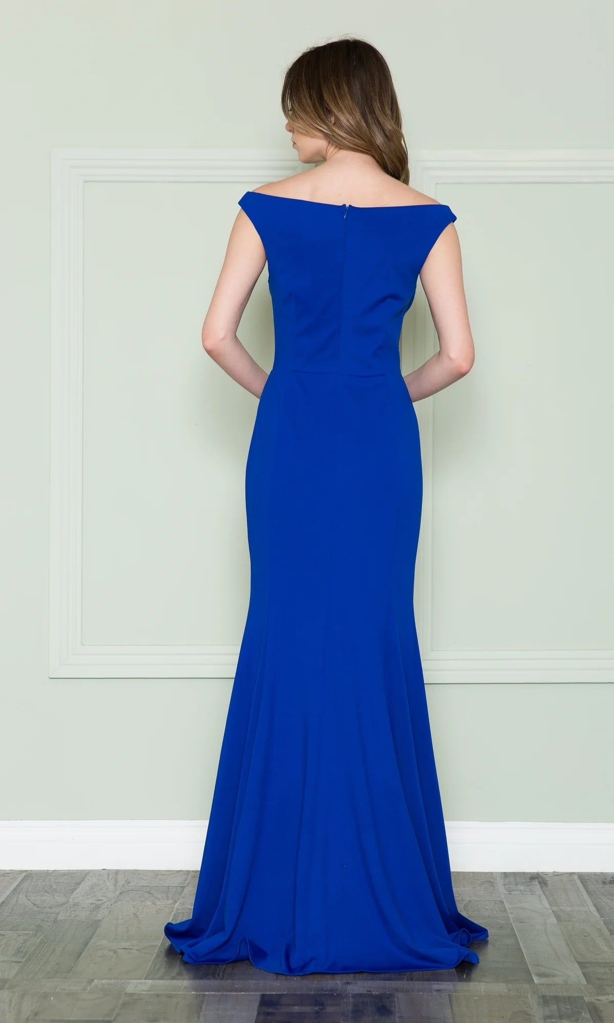 Elegant Mermaid Bateau Off Shoulder Jersey Floor Length Evening Dress