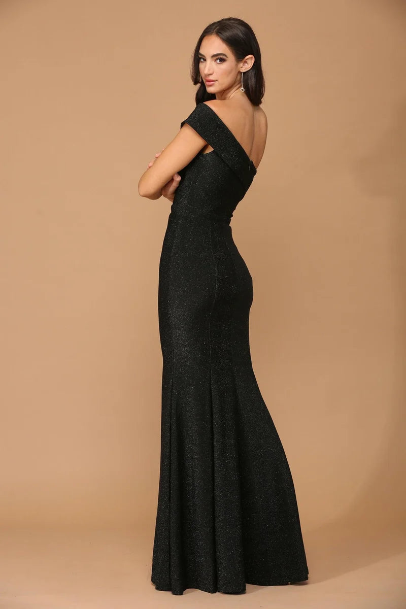 Sophisticated Mermaid Asymmetric-Neck One-Shoulder Low-Back Floor-Length Evening Dress