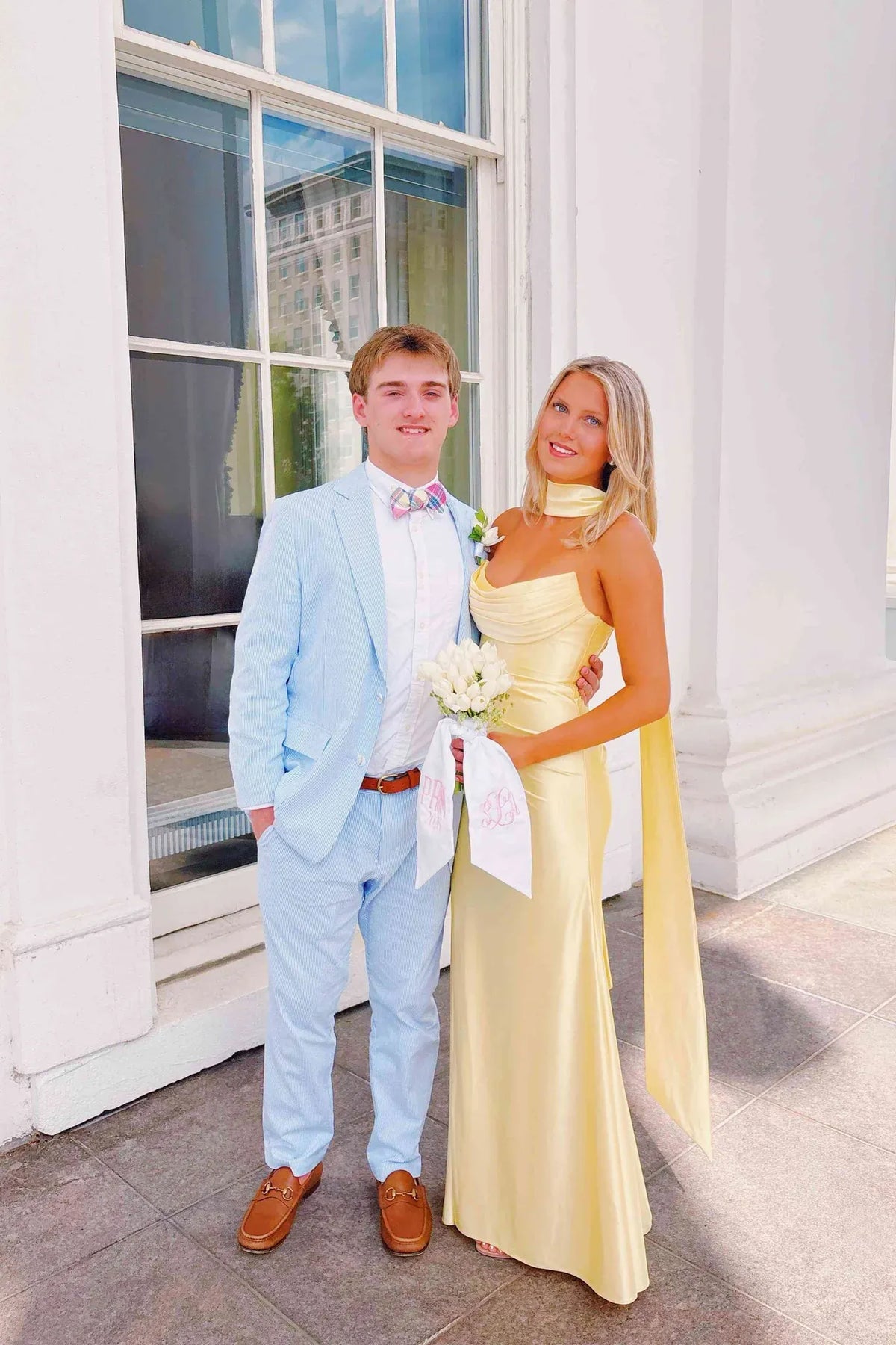 Elegant Column Cowl Strapless Scarf-Detail Floor-Length Prom Dress