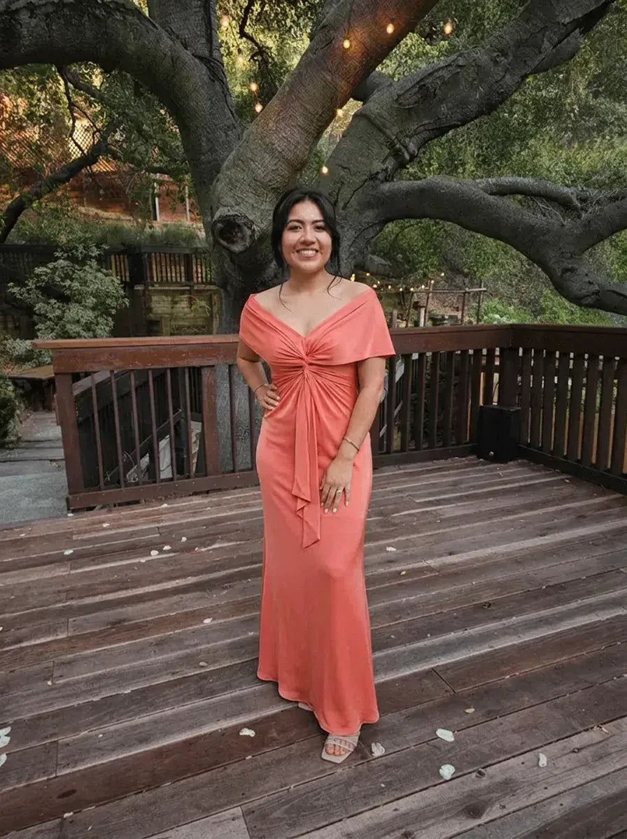 Elegant A-Line V-Neck Short-Sleeve Chiffon Floor-Length Mother of the Bride Dress