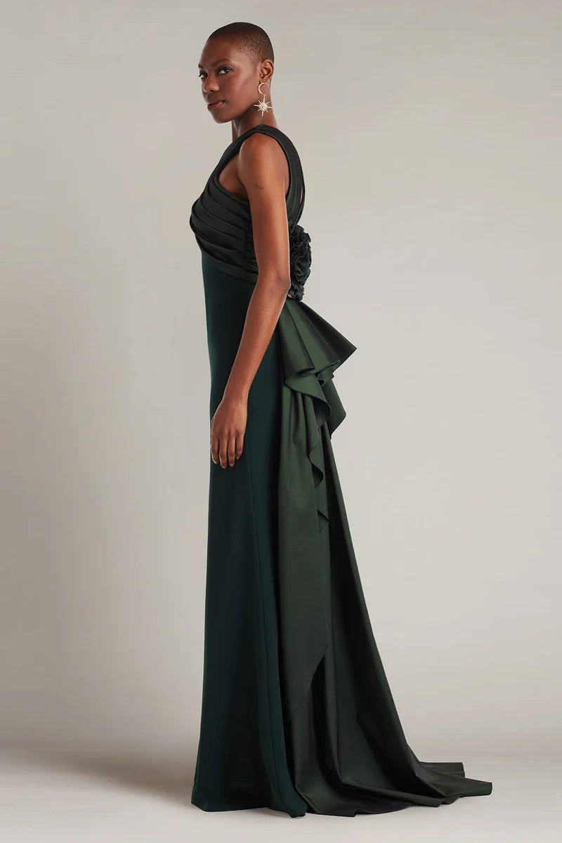Elegant Column High Neck Sleeveless V-Back Floor-Length Evening Dress