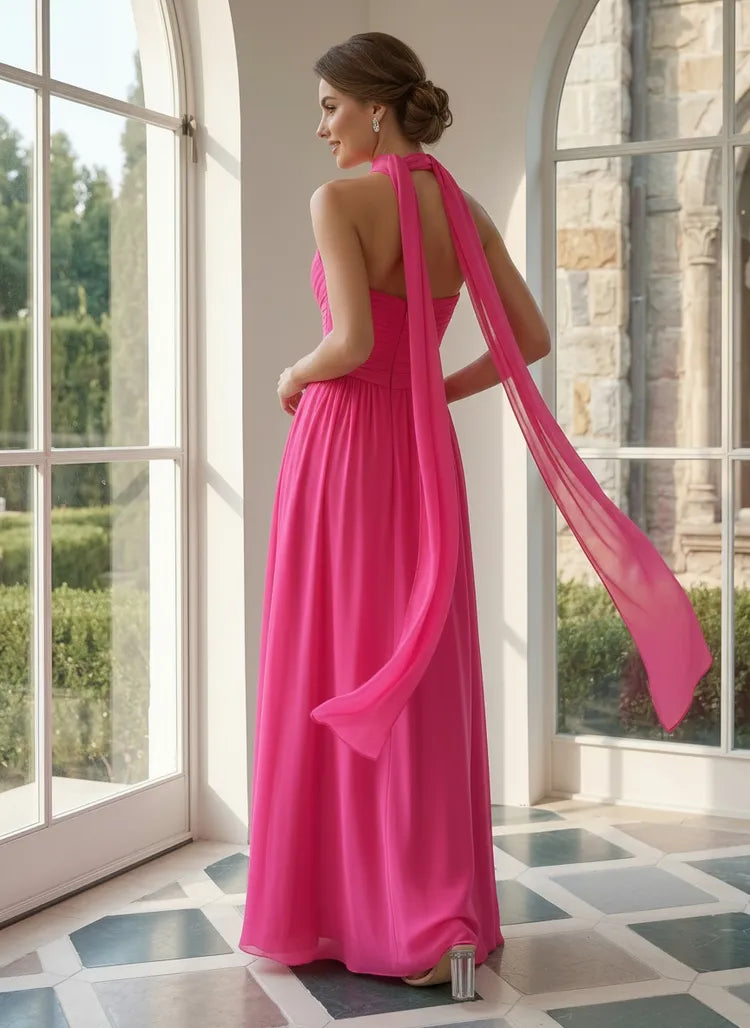 Glamorous A Line Sweetheart Strapless Chiffon Long Prom Dress
