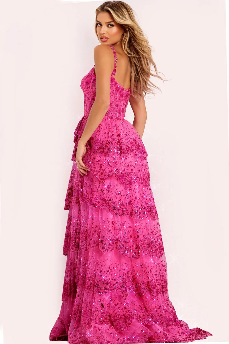 Glamorous A-Line Sweetheart Spaghetti-Strap Layered Floor-Length Prom Dress