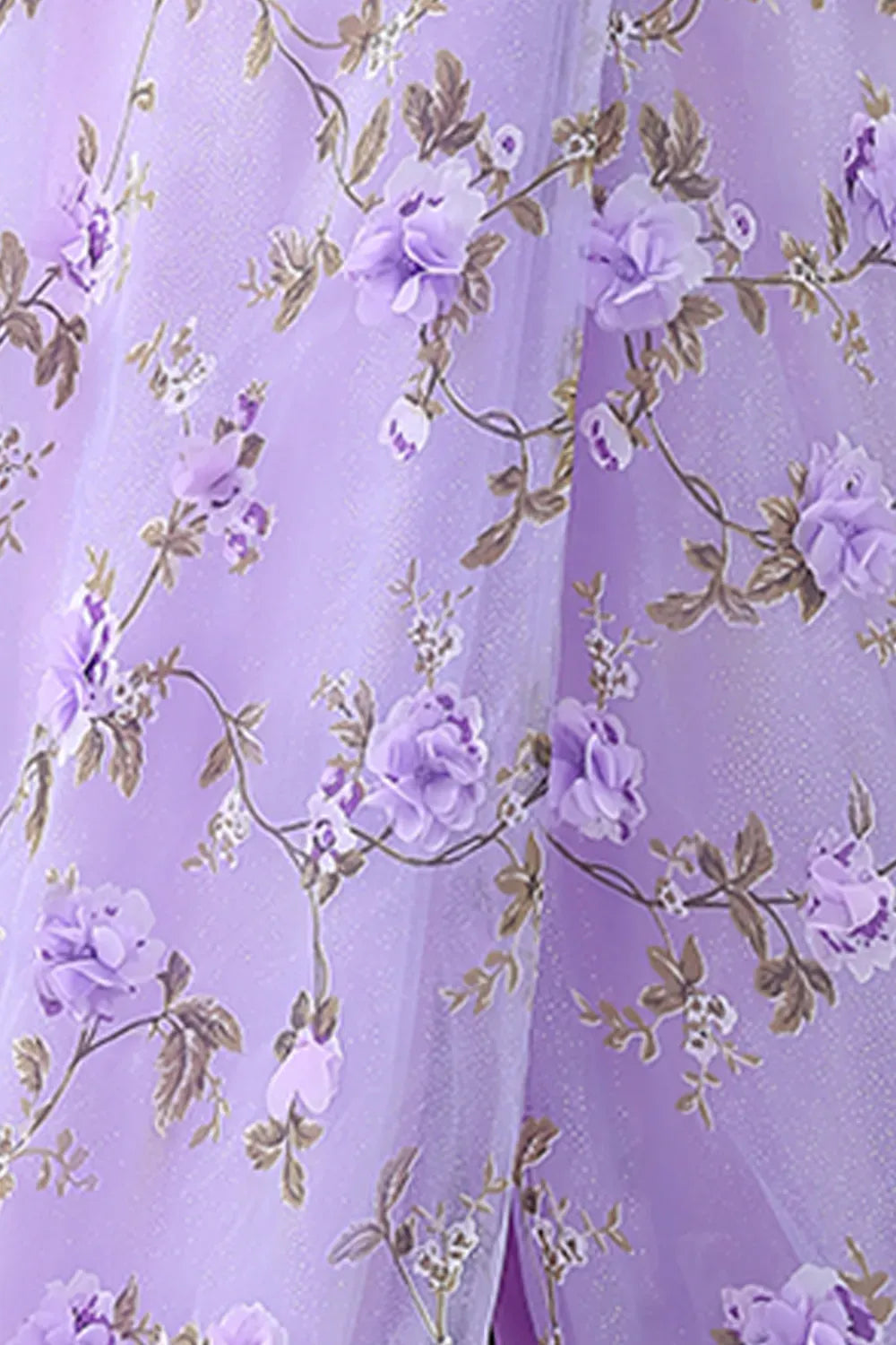 Romantic A-Line Sweetheart One Shoulder Slit Floor Length Lilac Prom Dress