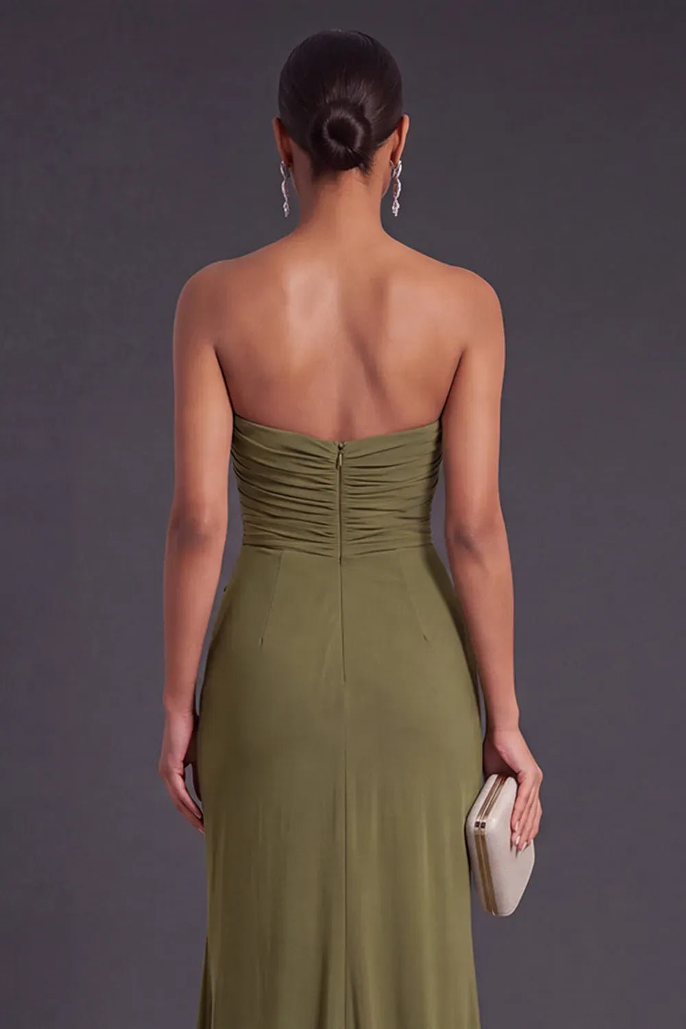 Elegant Sheath Sweetheart Sleeveless Zip Back Slit Floor-Length Evening Dress