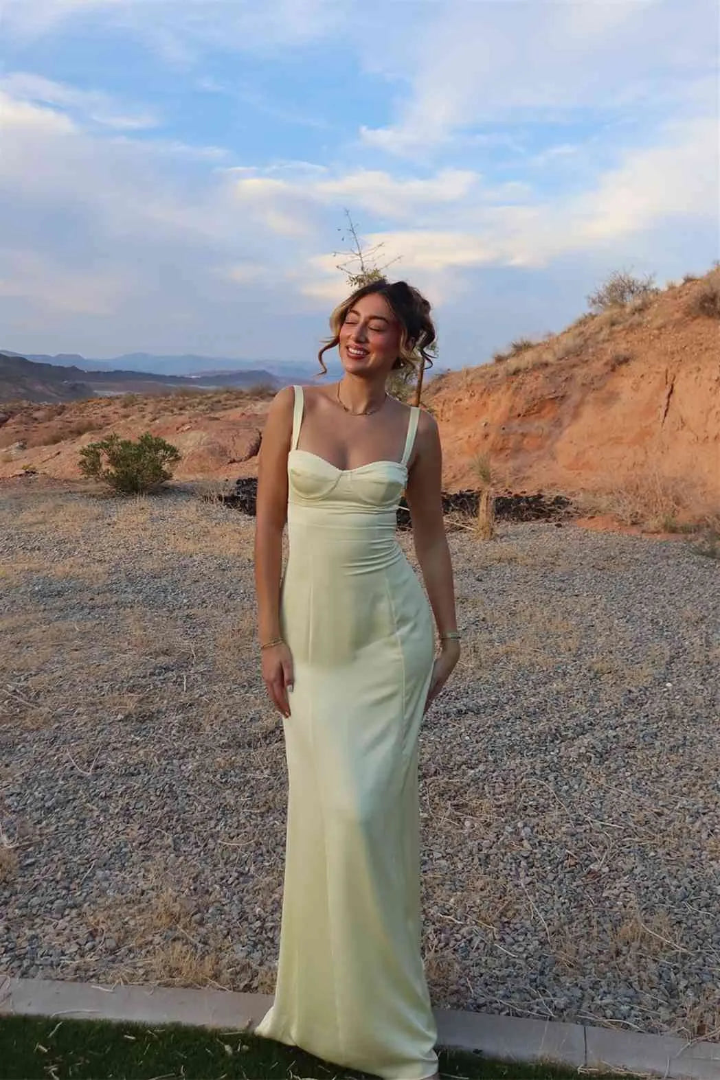 Elegant Sheath Sweetheart Wide-Strap Straight-Back Floor-Length Satin Prom Dress