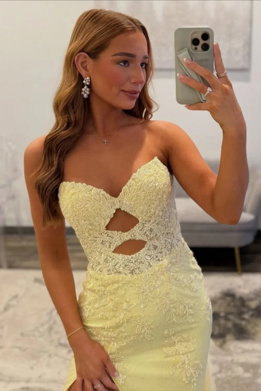 Radiant Lace Mermaid Sweetheart Strapless Lace Up Back Floor Length Prom Dress