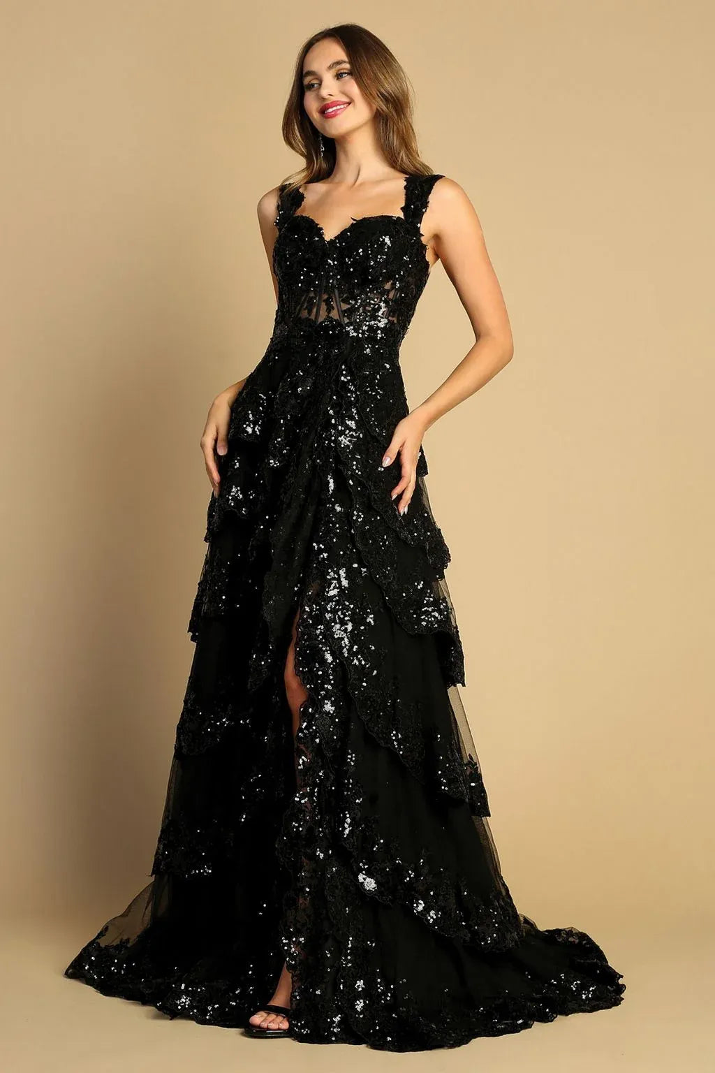 Romantic A-Line Sweetheart Sleeveless Lace-Up Back Floor-Length Prom Dress
