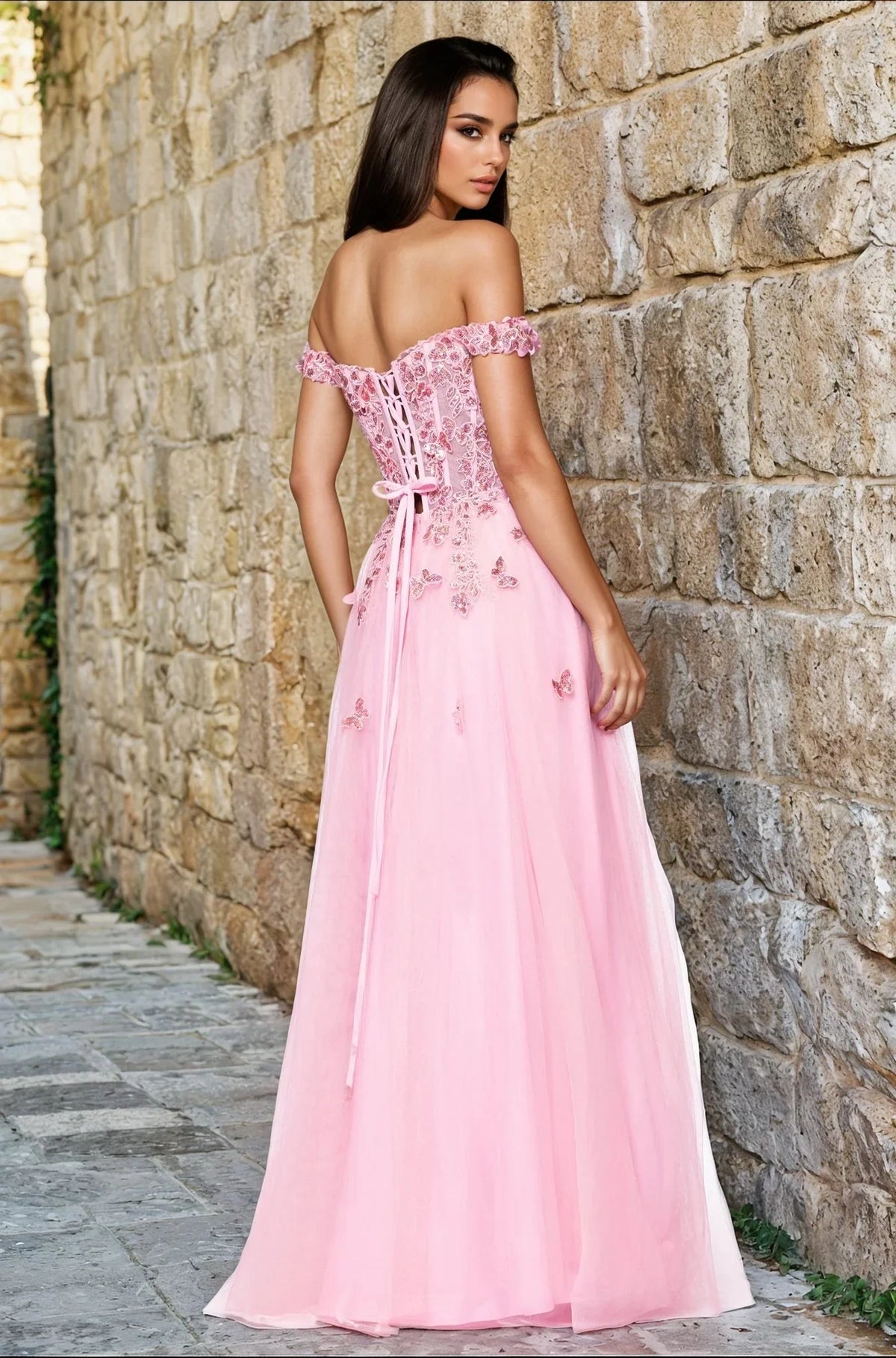 Romantic A Line Sweetheart Off Shoulder Tulle Floor Length Prom Dress
