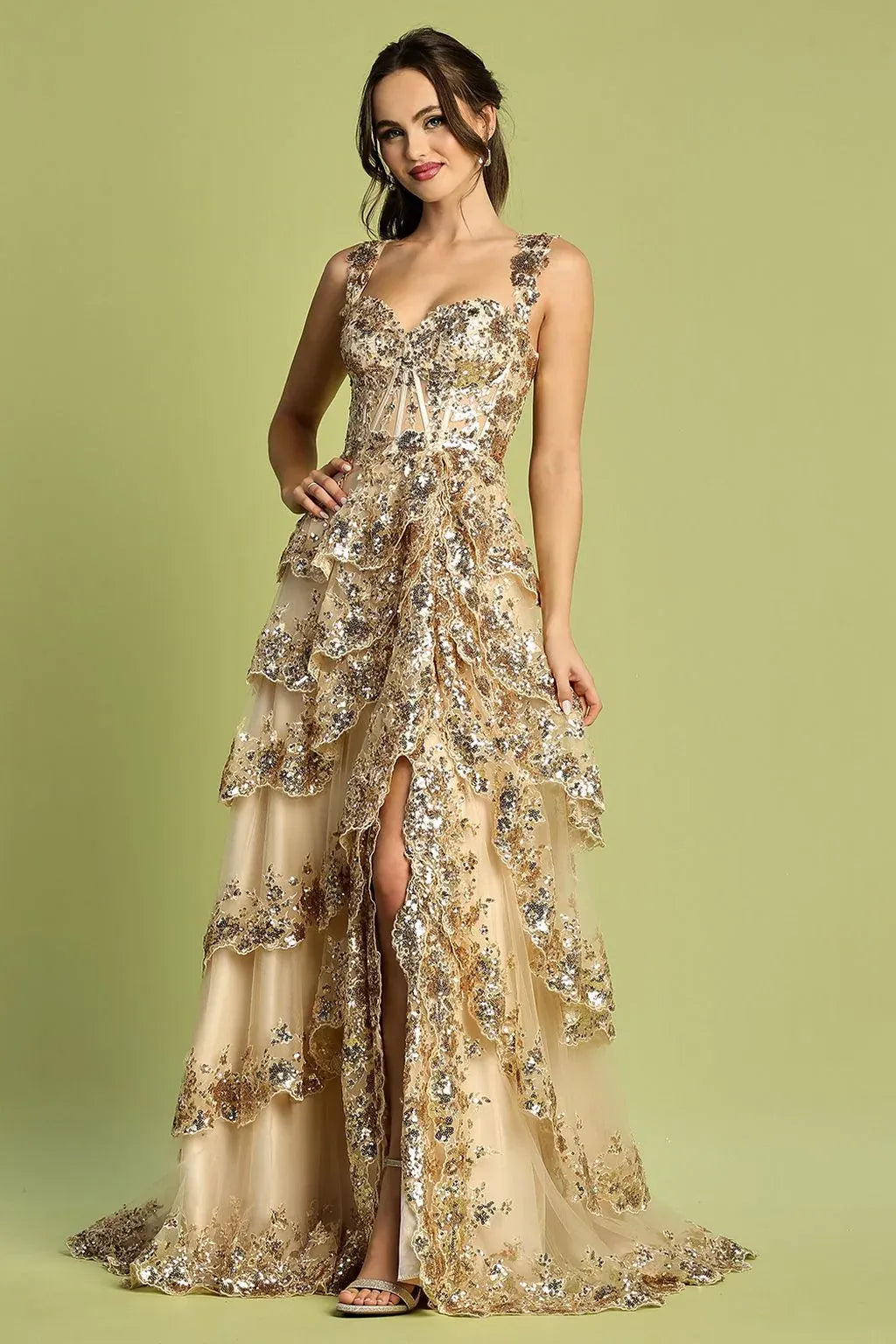 Romantic A-Line Sweetheart Sleeveless Lace-Up Back Floor-Length Prom Dress
