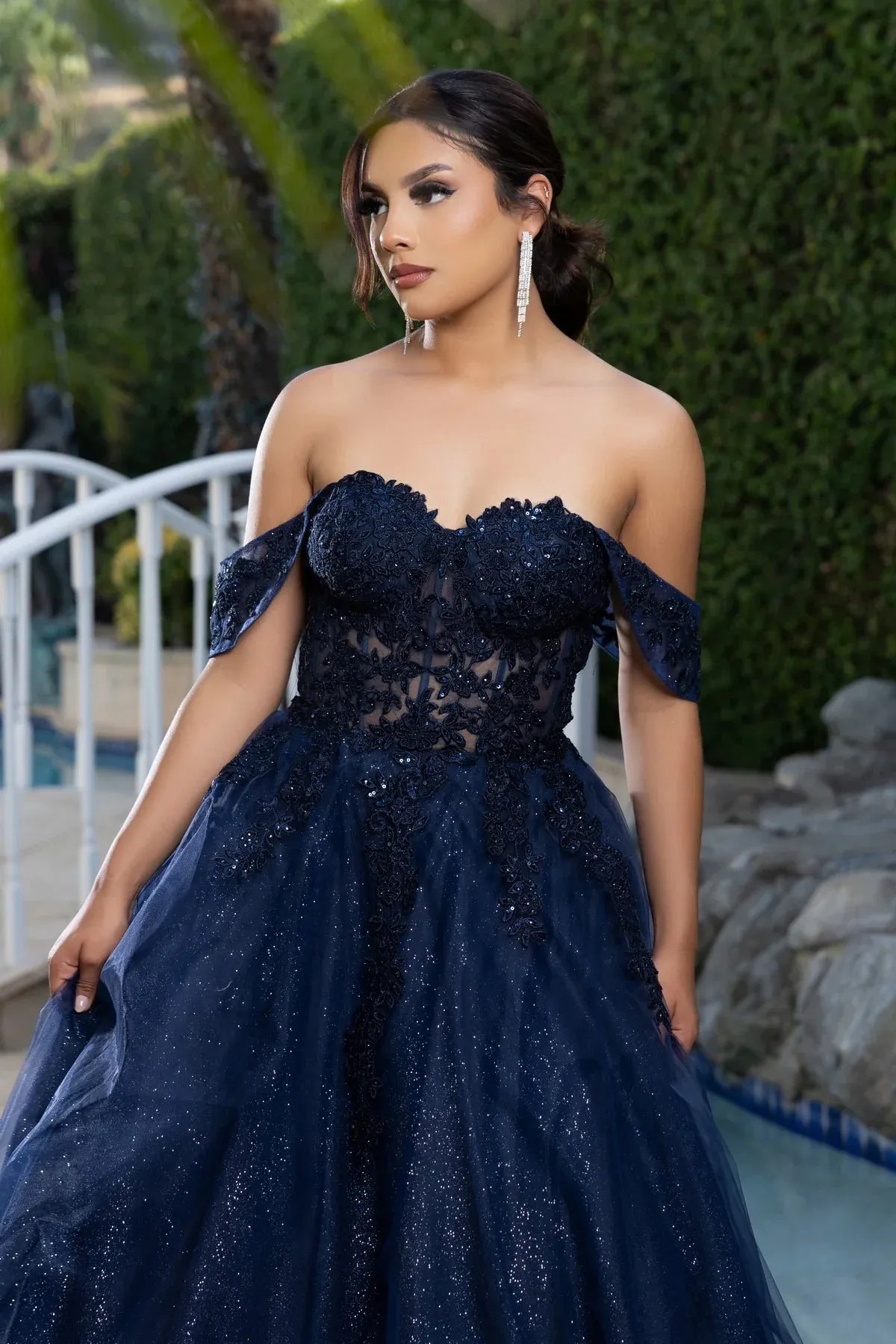 Glamorous Ball Gown Sweetheart Off Shoulder Lace-Up Back Floor-Length Prom Dress
