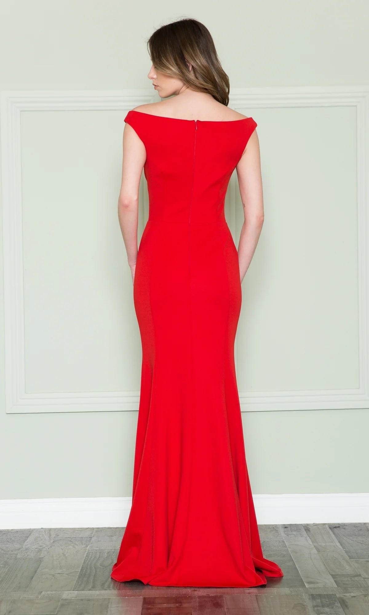 Elegant Mermaid Bateau Off Shoulder Jersey Floor Length Evening Dress