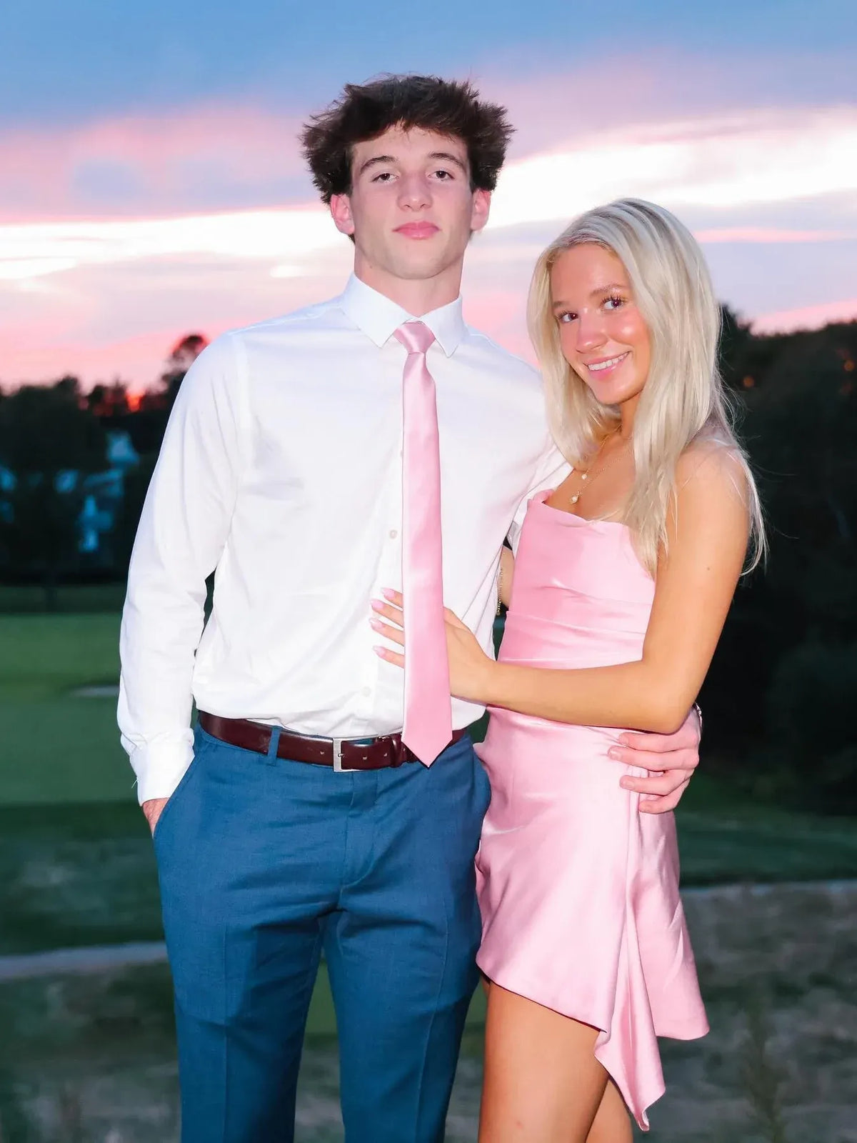 Chic Fitted Strapless Sleeveless Asymmetric Satin Mini Pink Homecoming Dress