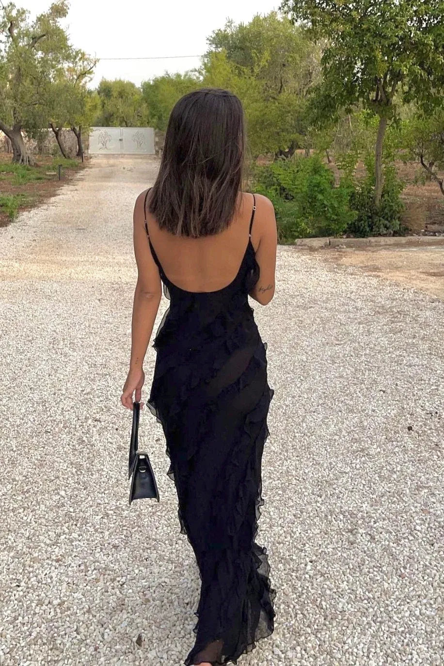 Elegant Sheath Scoop Neck Sleeveless Low Back Floor-Length Prom Dress