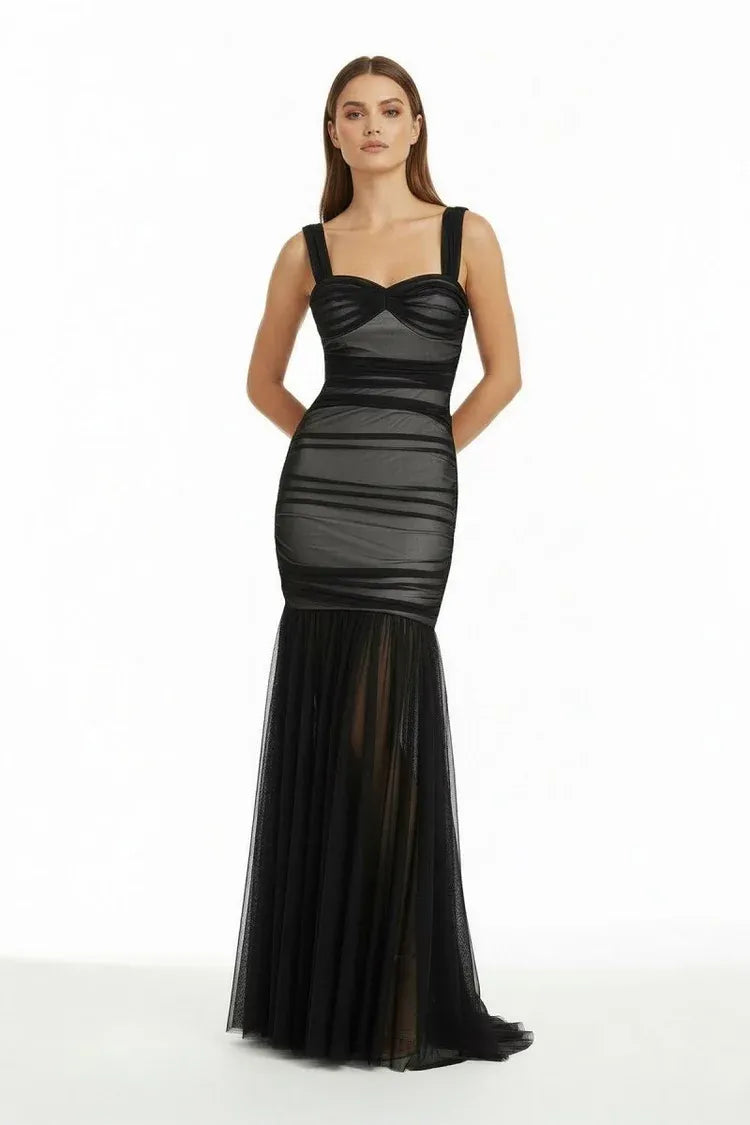 Glamorous Mermaid Sweetheart Sleeveless Lace-Up Back Floor-Length Prom Dress
