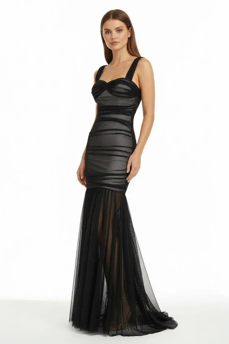 Glamorous Mermaid Sweetheart Sleeveless Lace-Up Back Floor-Length Prom Dress