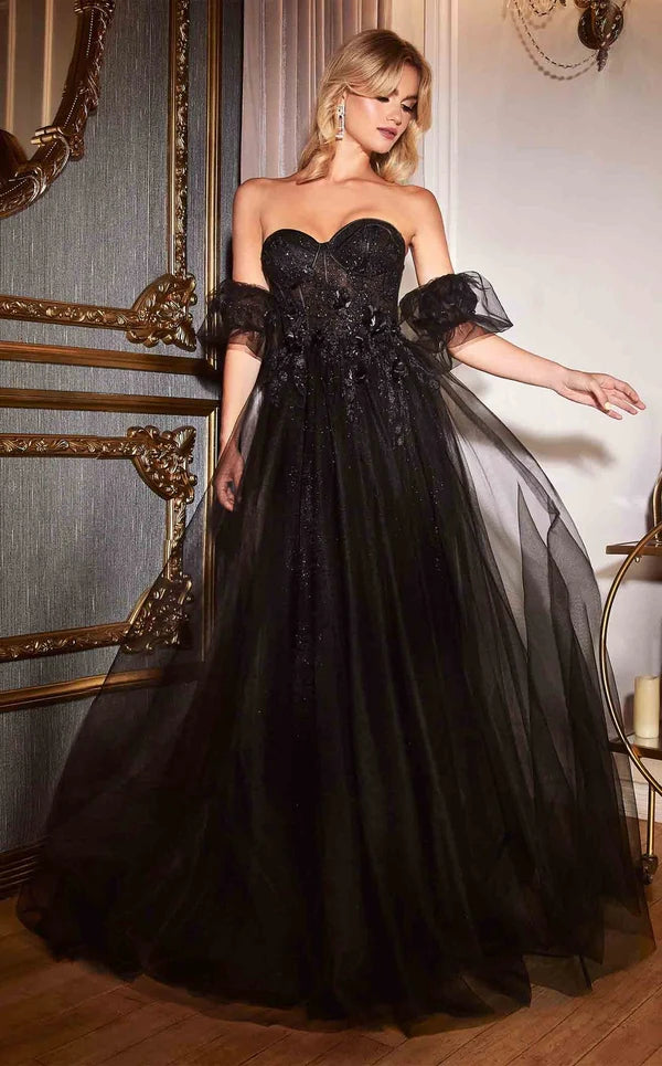 Romantic A-Line Sweetheart Off Shoulder Lace-Up Back Floor-Length Prom Dress