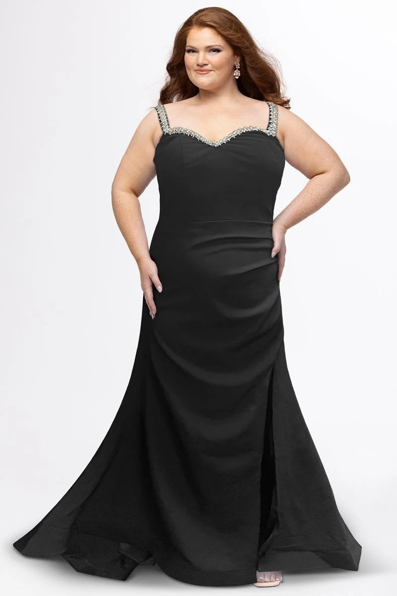 Elegant Plus Size Mermaid Sweetheart Sleeveless Satin Floor Length Prom Dress