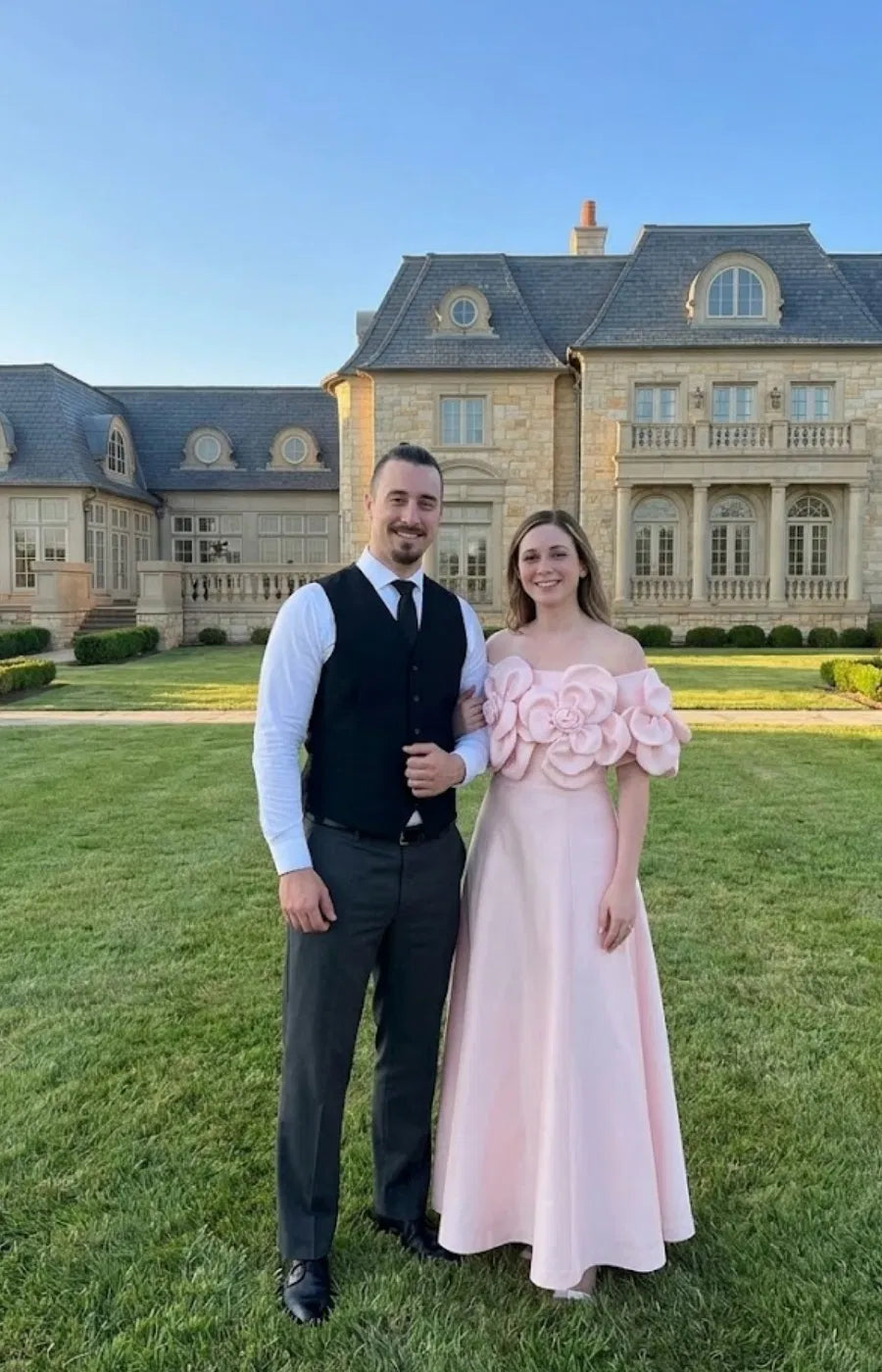Elegant A Line Off Shoulder Floral Satin Midi Wedding Guest Dress
