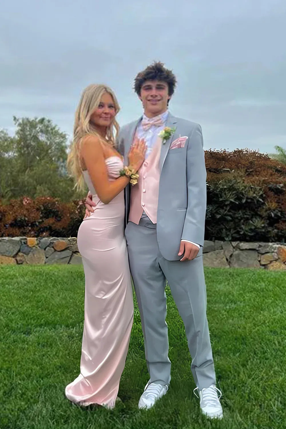 Romantic Satin Sheath Sweetheart Sleeveless Straight Back Slit Floor Length Prom Dress