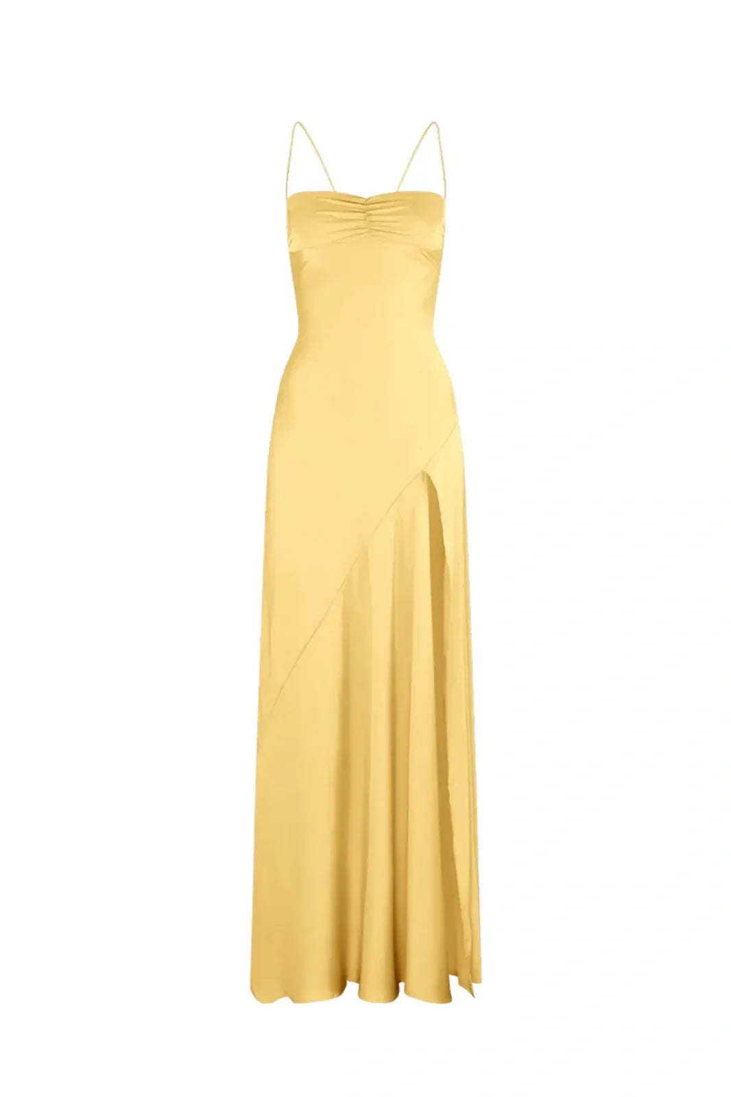 Chic Satin Look Sheath Sweetheart Sleeveless V Strap Back Long Prom Dress