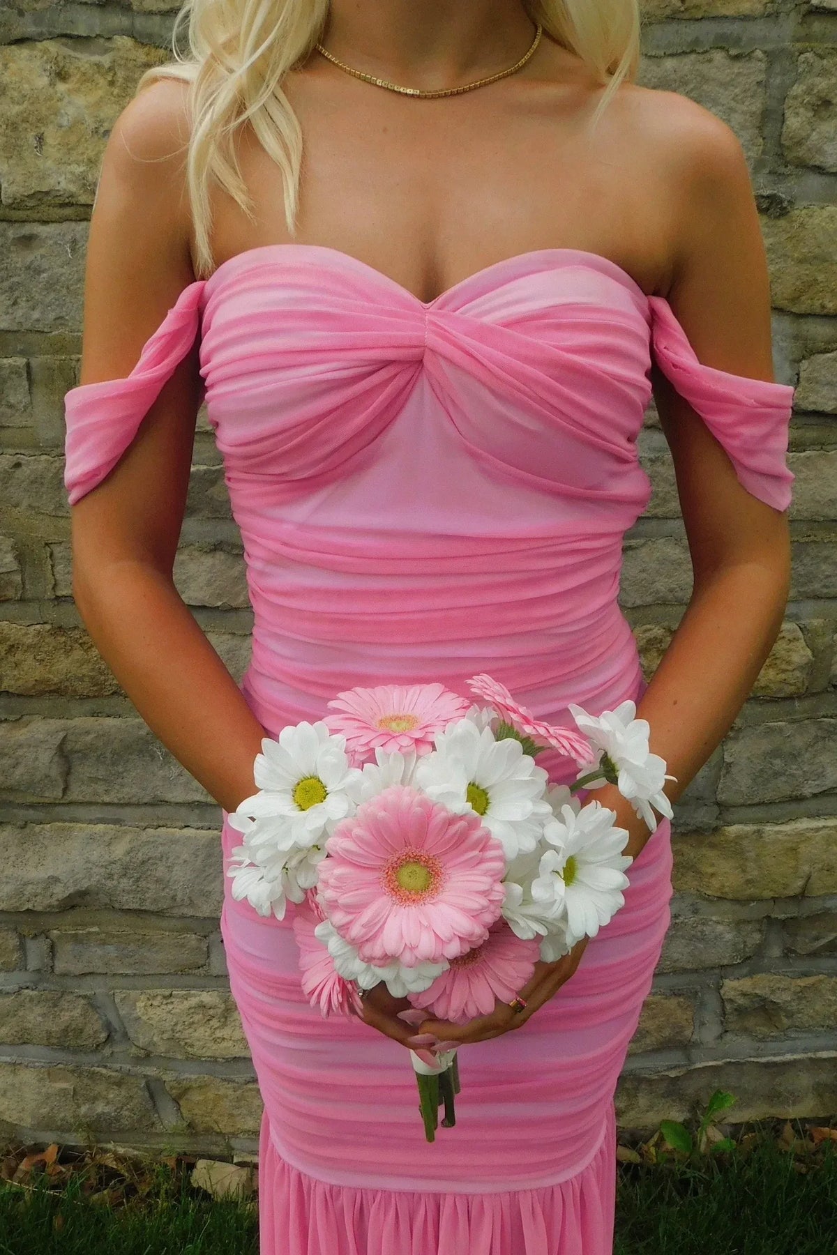 Pretty Ruched Mermaid Sweetheart Off Shoulder Ruffle Sleeve Long Prom Dress