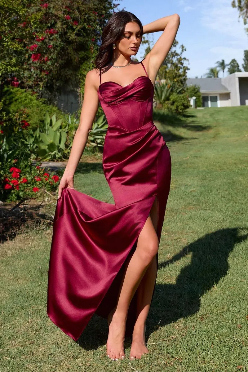 Elegant Sheath Sweetheart Spaghetti Strap Zip Back Floor-Length Prom Dress