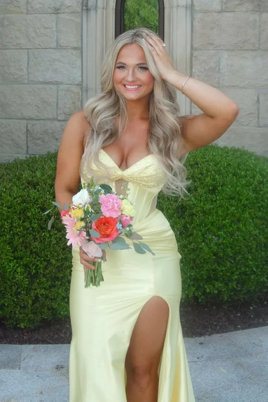 Radiant Satin Mermaid Sweetheart Strapless Lace Up Back Floor Length Prom Dress