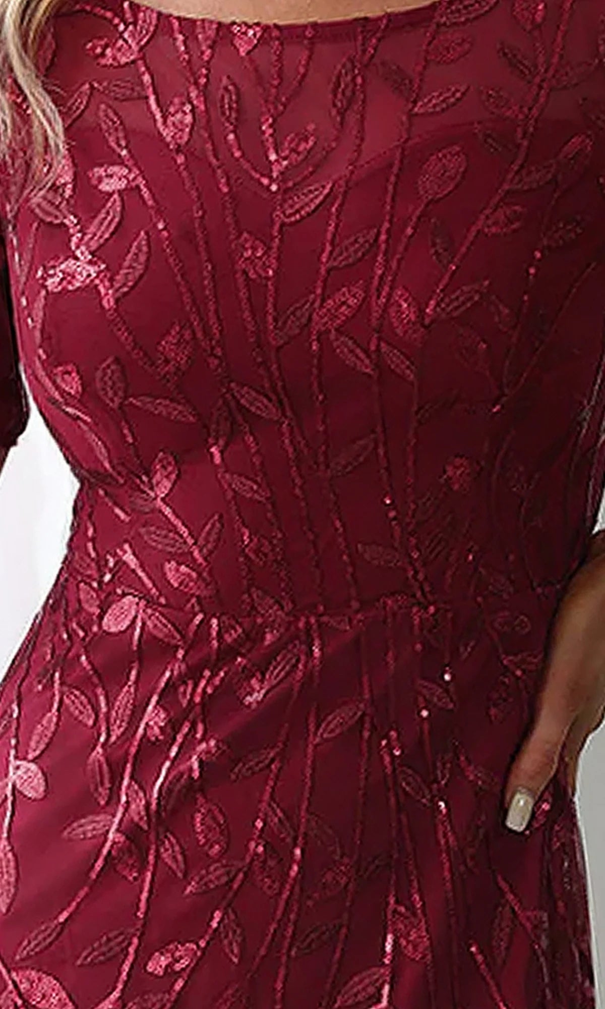 Elegant Mermaid Scoop Neck Short Sleeve Tulle Floor Length Evening Dress