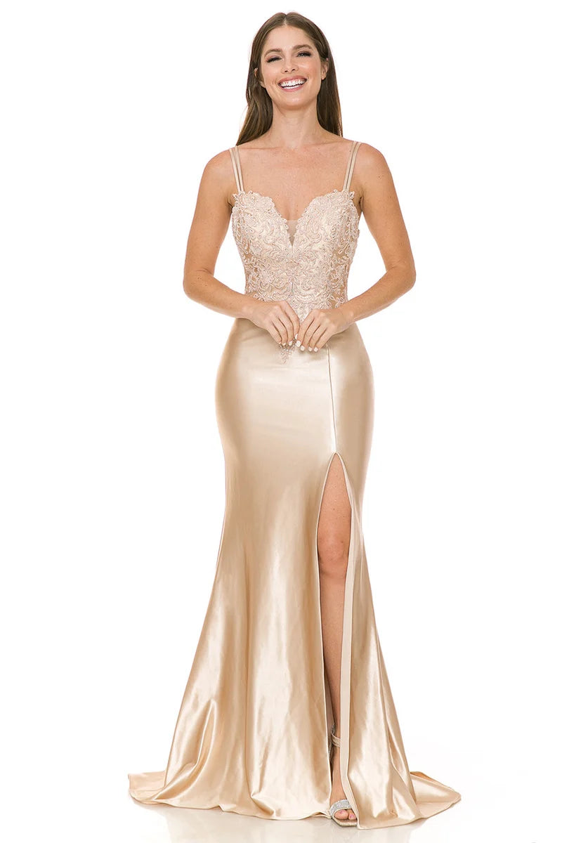 Elegant Sheath Sweetheart Three-Quarter-Sleeve Illusion-Back Floor-Length Mother of the Bride Dress