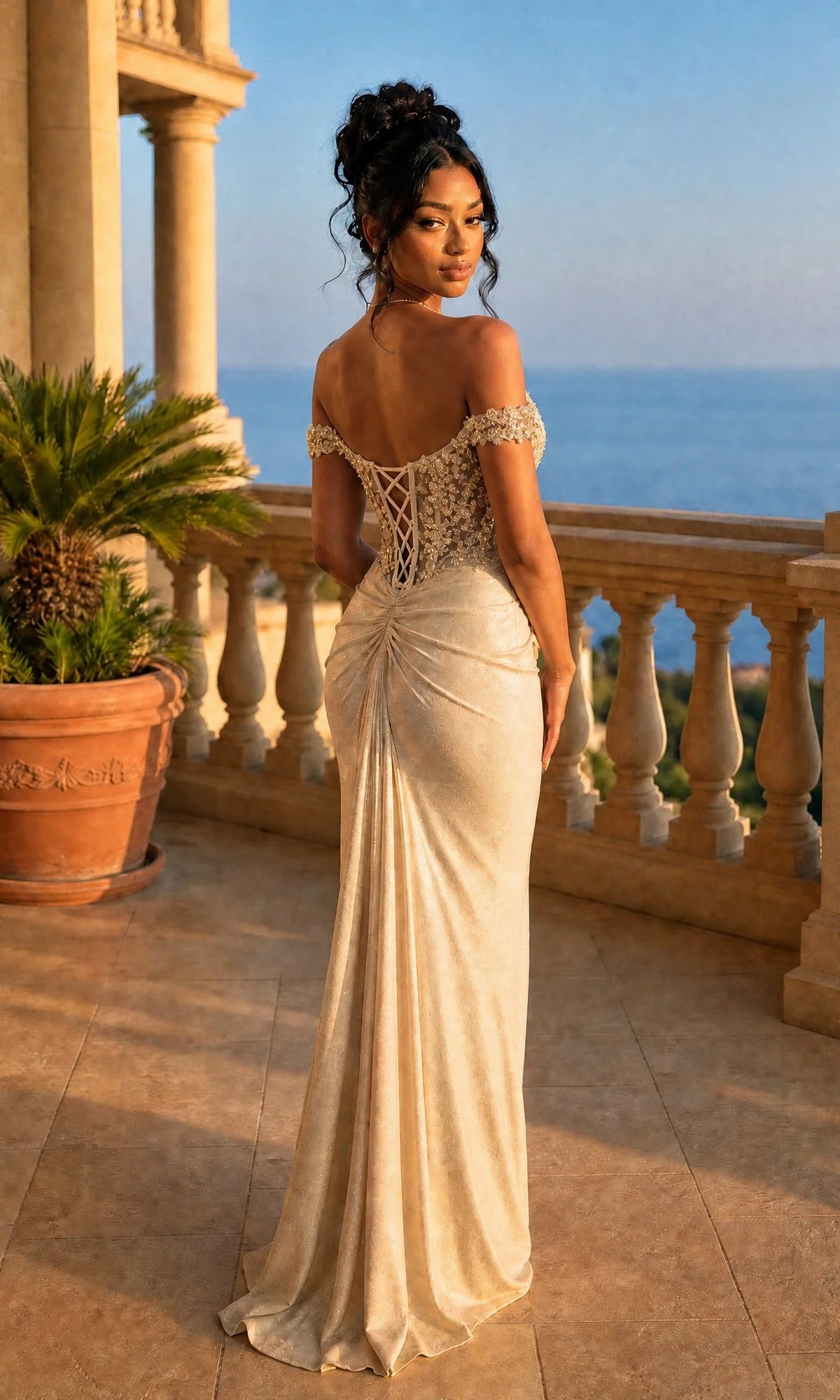 Elegant Sheath Sweetheart Off Shoulder Glitter Floor Length Evening Dress