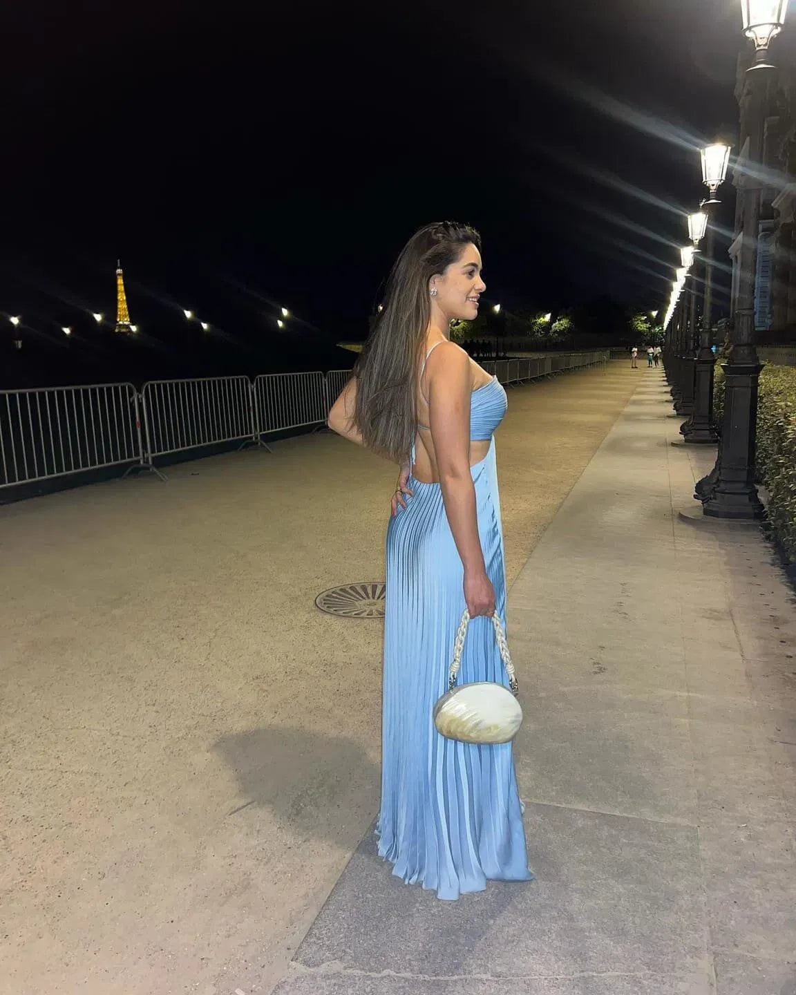 Elegant A-Line Halter Sleeveless Tie-Back Floor Length Prom Dress
