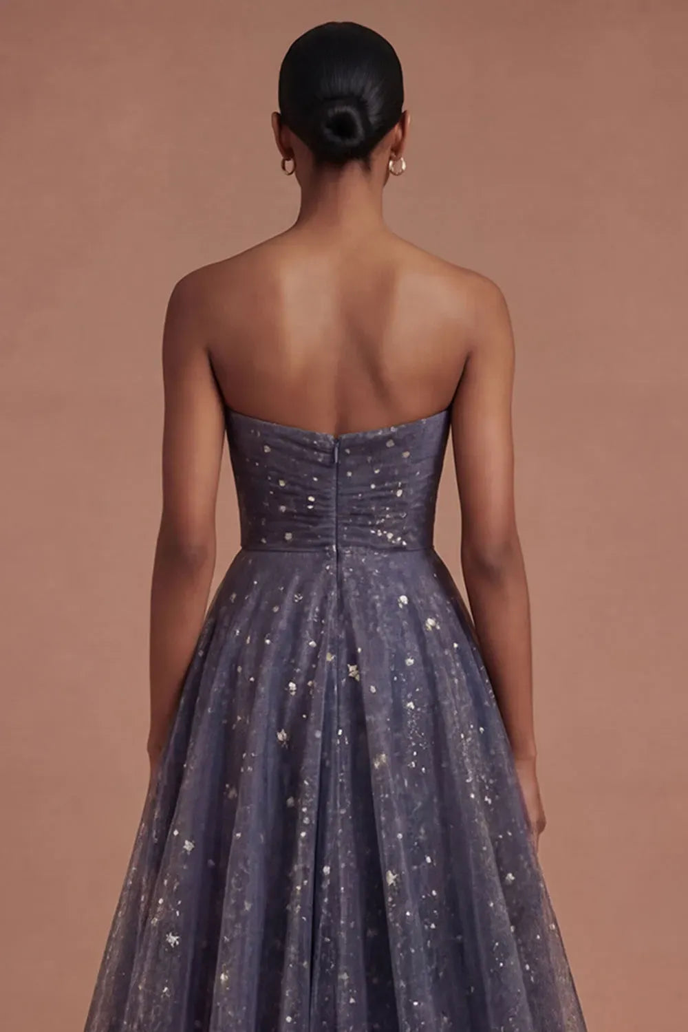 Celestial A-Line Sweetheart Strapless Zipper Back Floor-Length Bow Tulle Prom Dress
