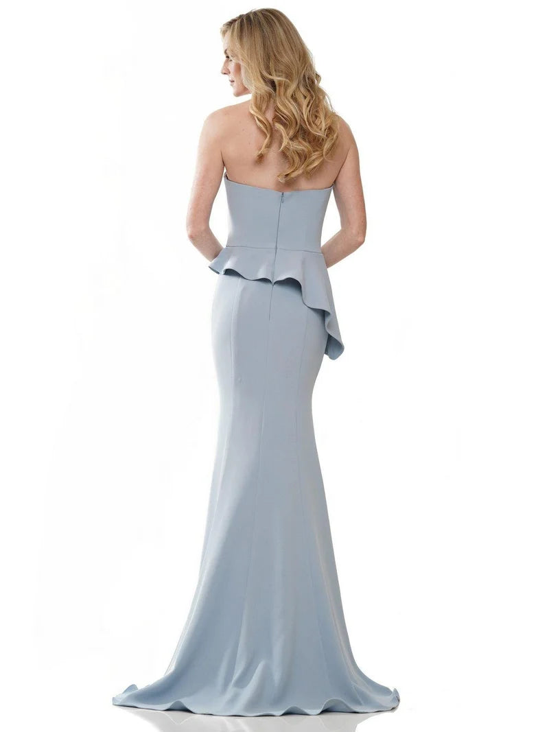 Elegant Sheath Sweetheart Strapless Straight-Back Peplum Floor-Length Mother of the Bride Dress
