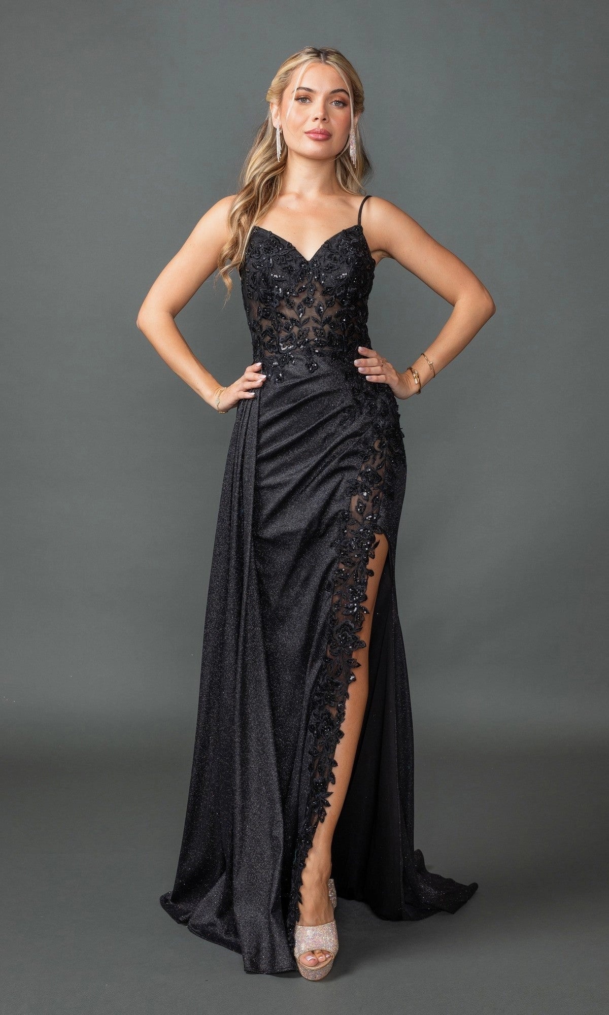 Romantic Mermaid Sweetheart Sleeveless Glitter Floor Length Prom Dress