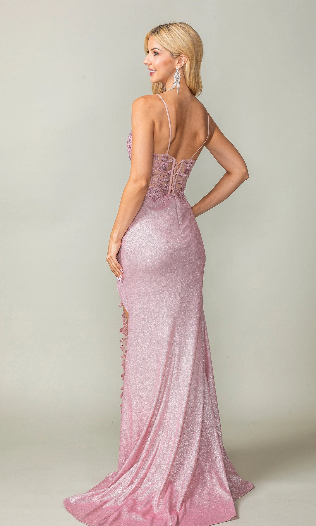 Romantic Mermaid Sweetheart Sleeveless Glitter Floor Length Prom Dress