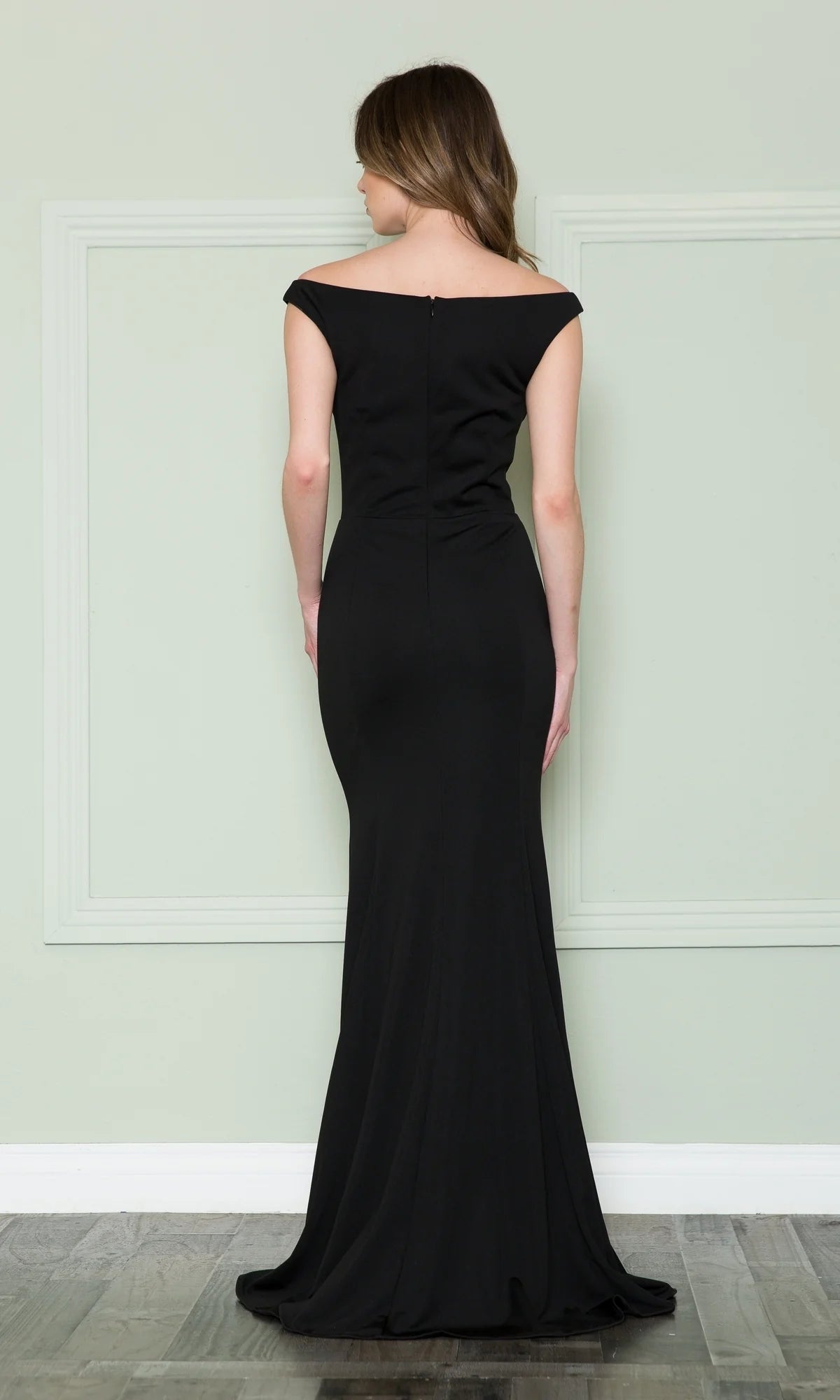 Elegant Mermaid Bateau Off Shoulder Jersey Floor Length Evening Dress