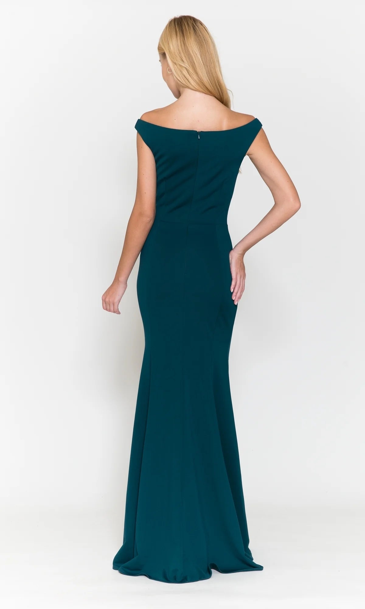 Elegant Mermaid Bateau Off Shoulder Jersey Floor Length Evening Dress