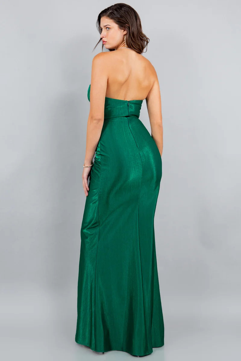 Elegant Sheath Sweetheart Strapless Ruched Closed-Back Floor-Length Prom Dress