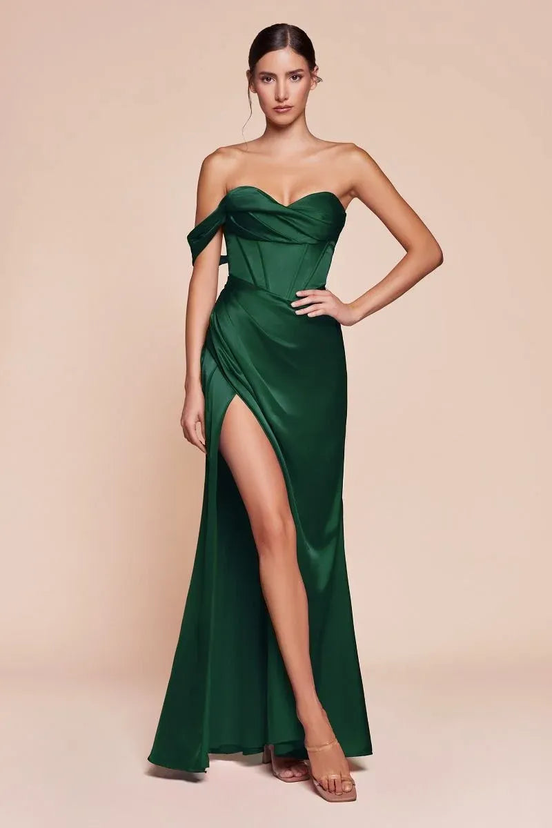 Elegant Sheath Sweetheart Off Shoulder Lace-Up Back Floor-Length Evening Dress