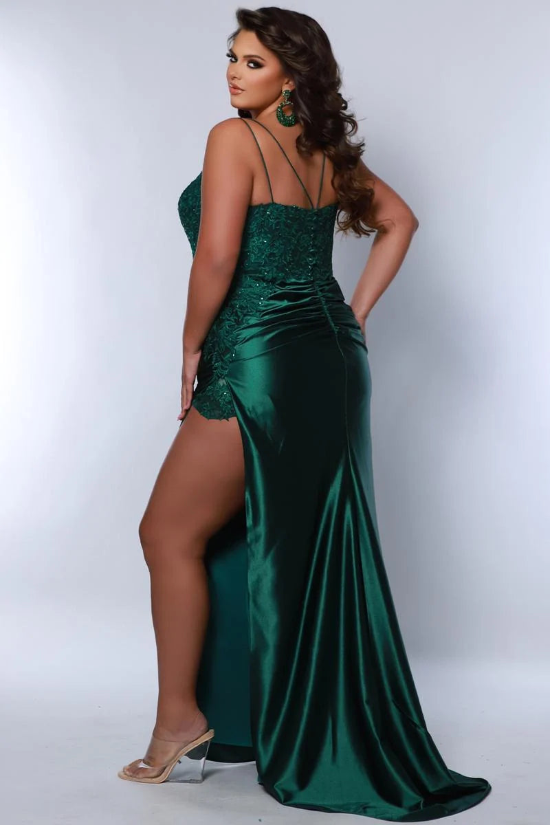 Glamorous Plus Size Mermaid Sweetheart Sleeveless Satin Floor Length Prom Dress