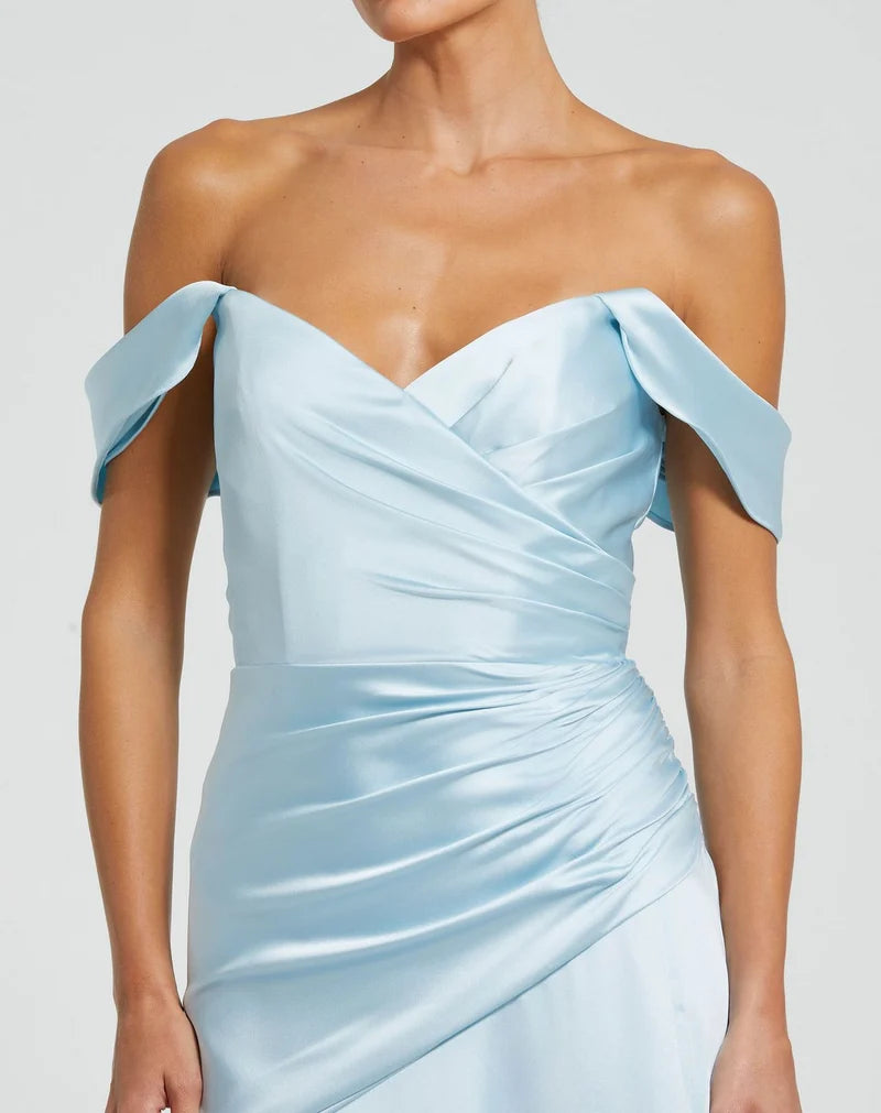 Elegant Mermaid Sweetheart Off-Shoulder Low-Back Floor-Length Wedding Guest Dress