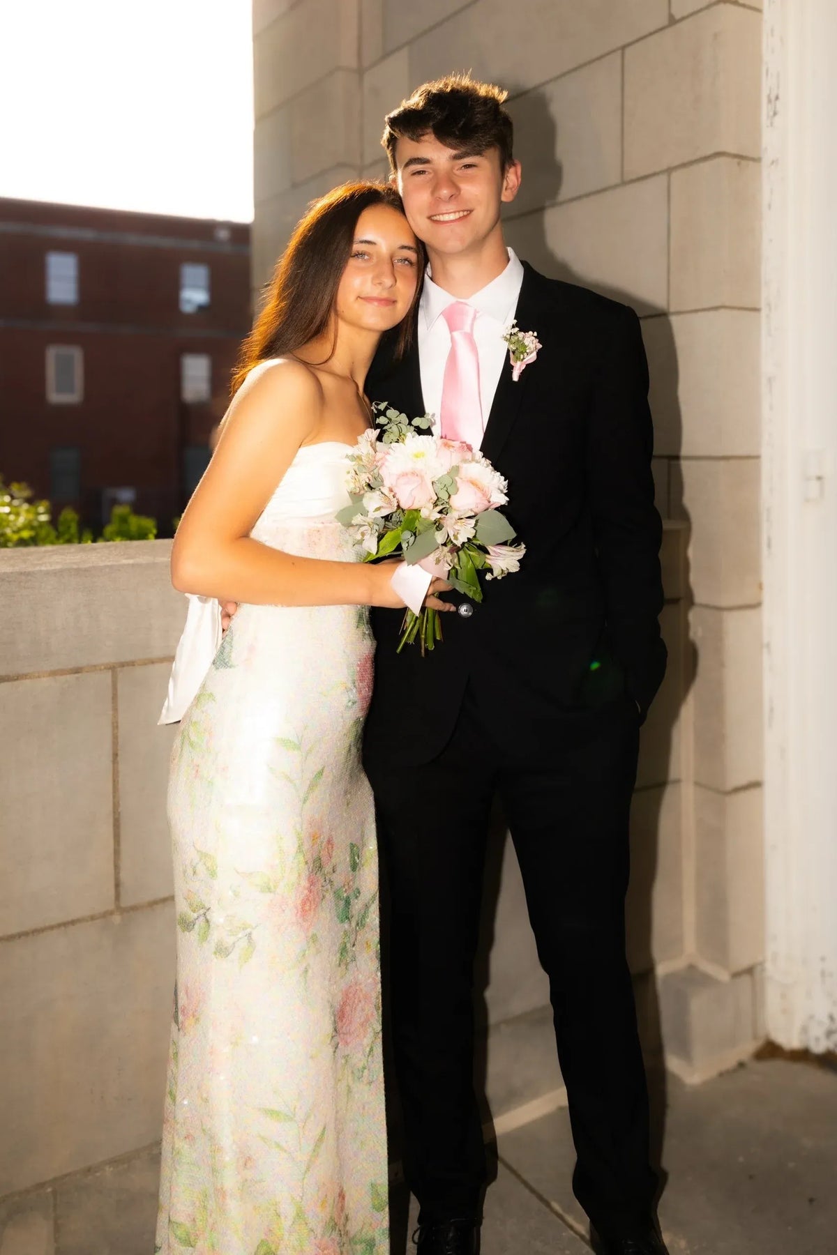 Romantic Floral Sequin Sheath Sweetheart Strapless Bow Back Floor Length Prom Dress