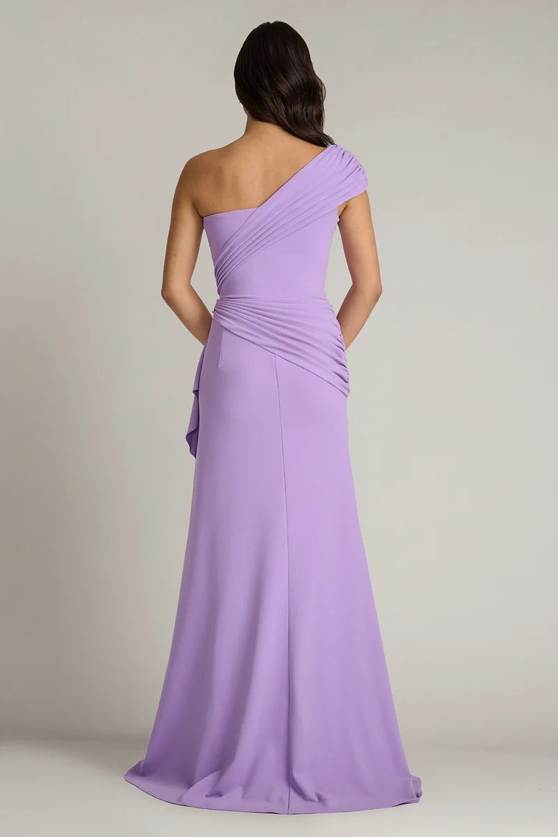 Elegant Sheath Sweetheart One-Shoulder Draped Floor-Length Wedding Guest Dress