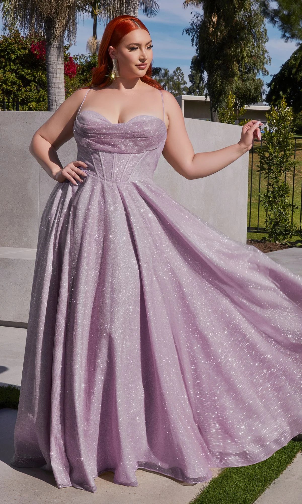 Enchanting A Line Sweetheart Spaghetti Strap Glitter Floor Length Plus Size Prom Dress