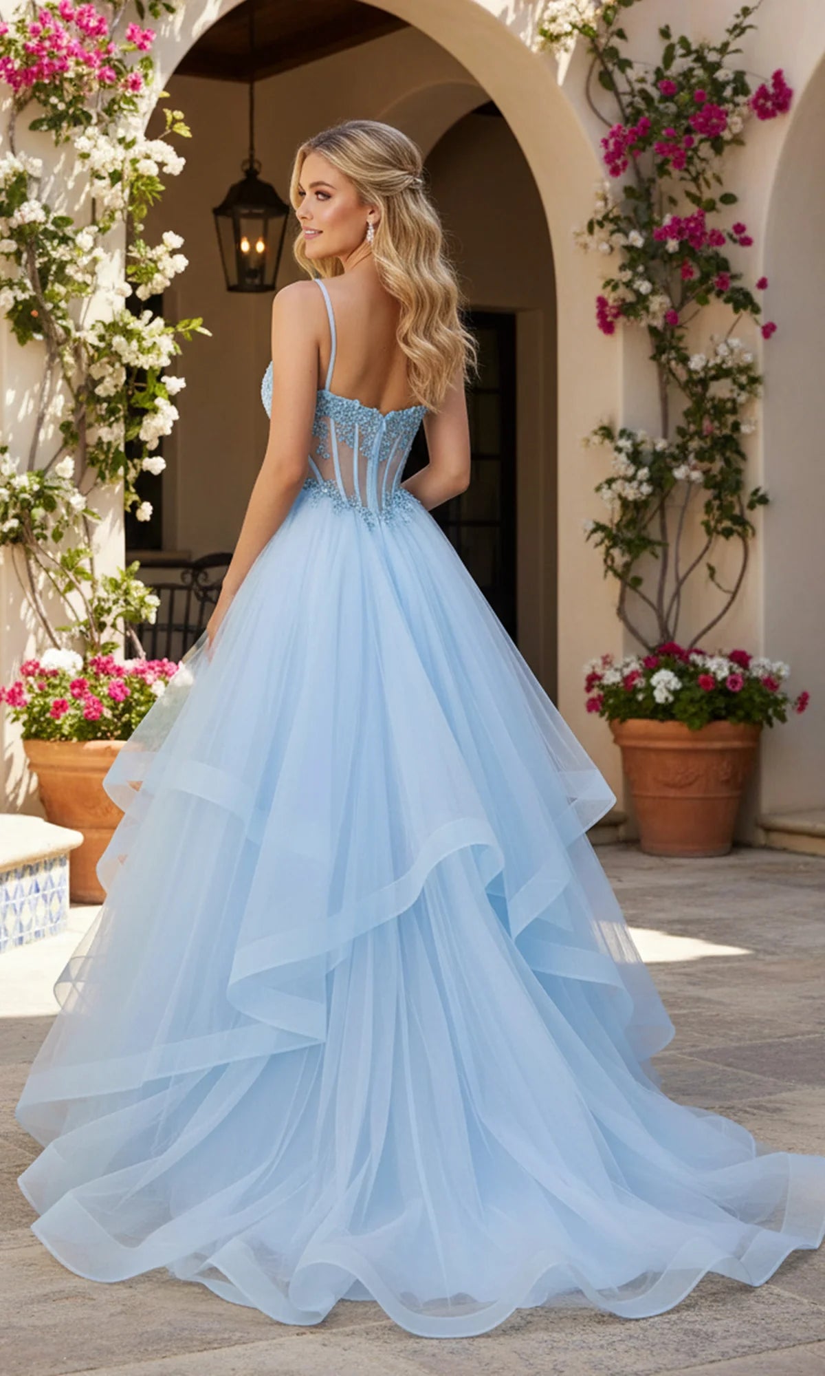 Dreamy A-Line Sweetheart Sleeveless Tulle Floor Length Prom Dress