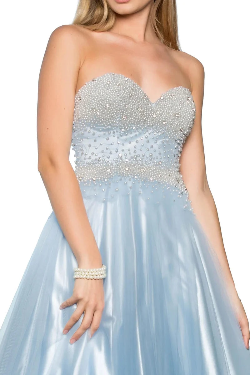 Dreamy Ball Gown Sweetheart Strapless Low-Back Floor-Length Prom Dress