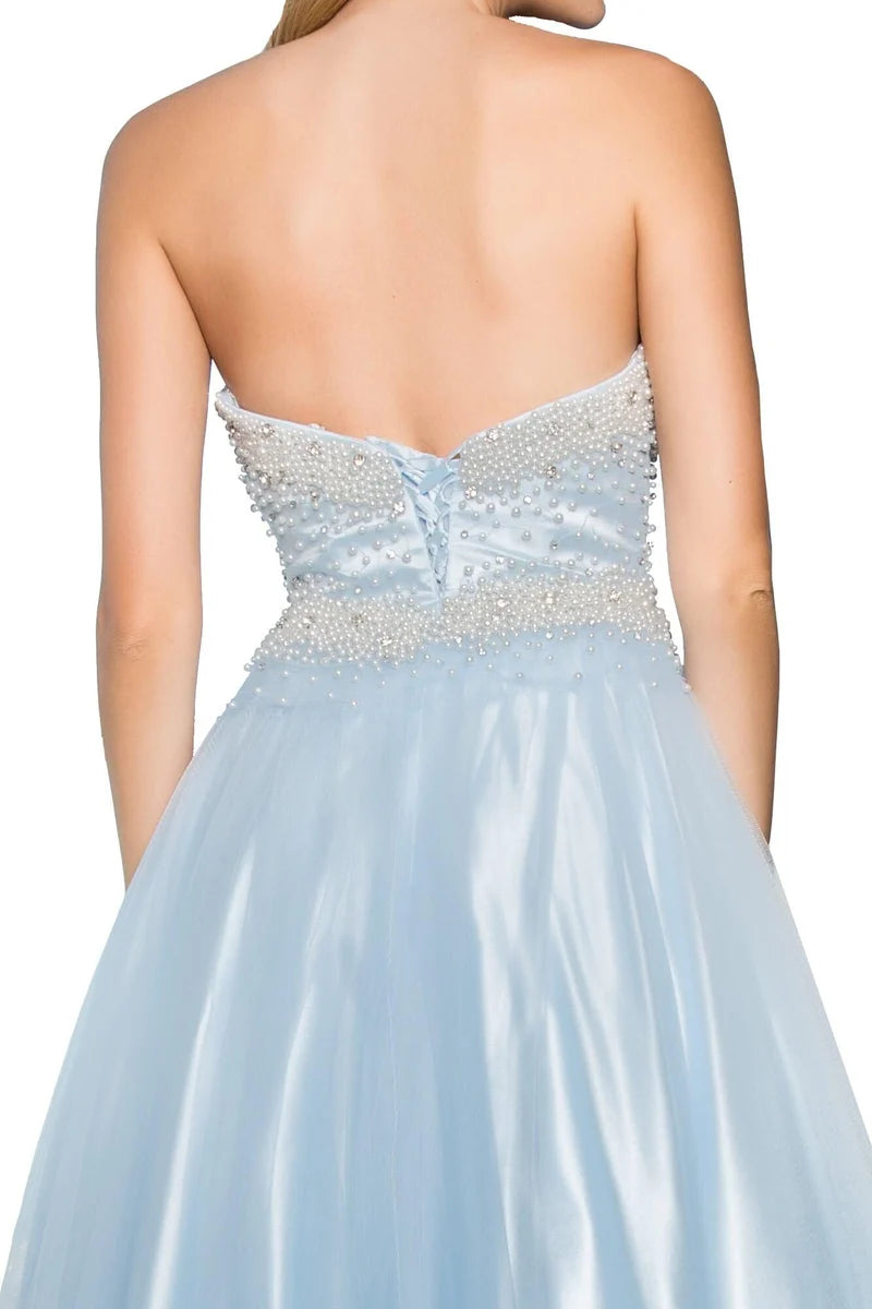 Dreamy Ball Gown Sweetheart Strapless Low-Back Floor-Length Prom Dress