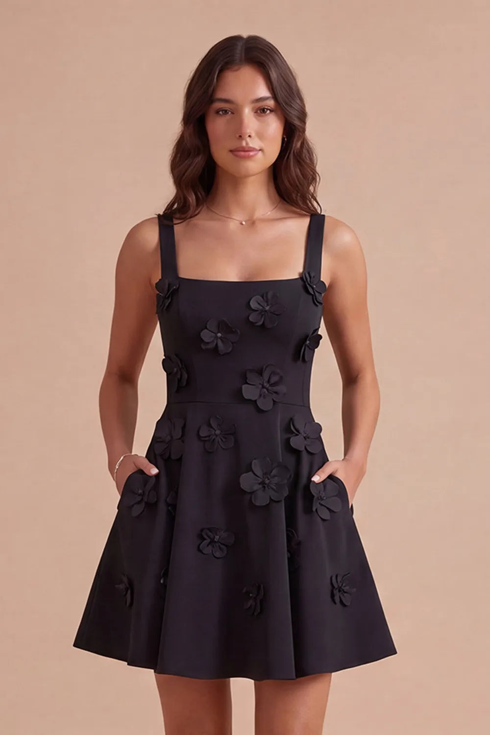 Charming A-Line Square Neck Sleeveless Lace-Up Back Short Homecoming Dress