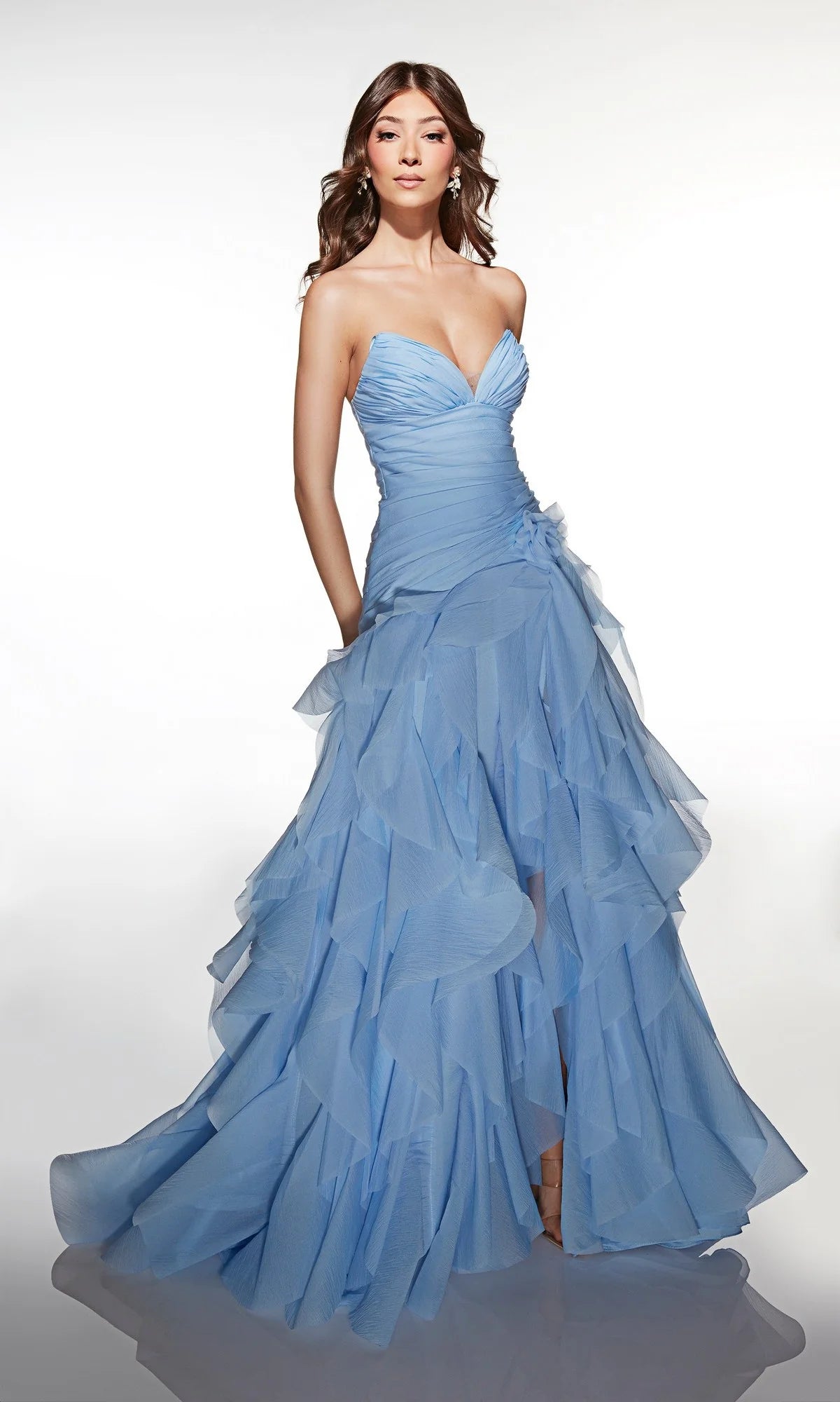 Romantic Mermaid Sweetheart Strapless Tulle Floor Length Prom Dress